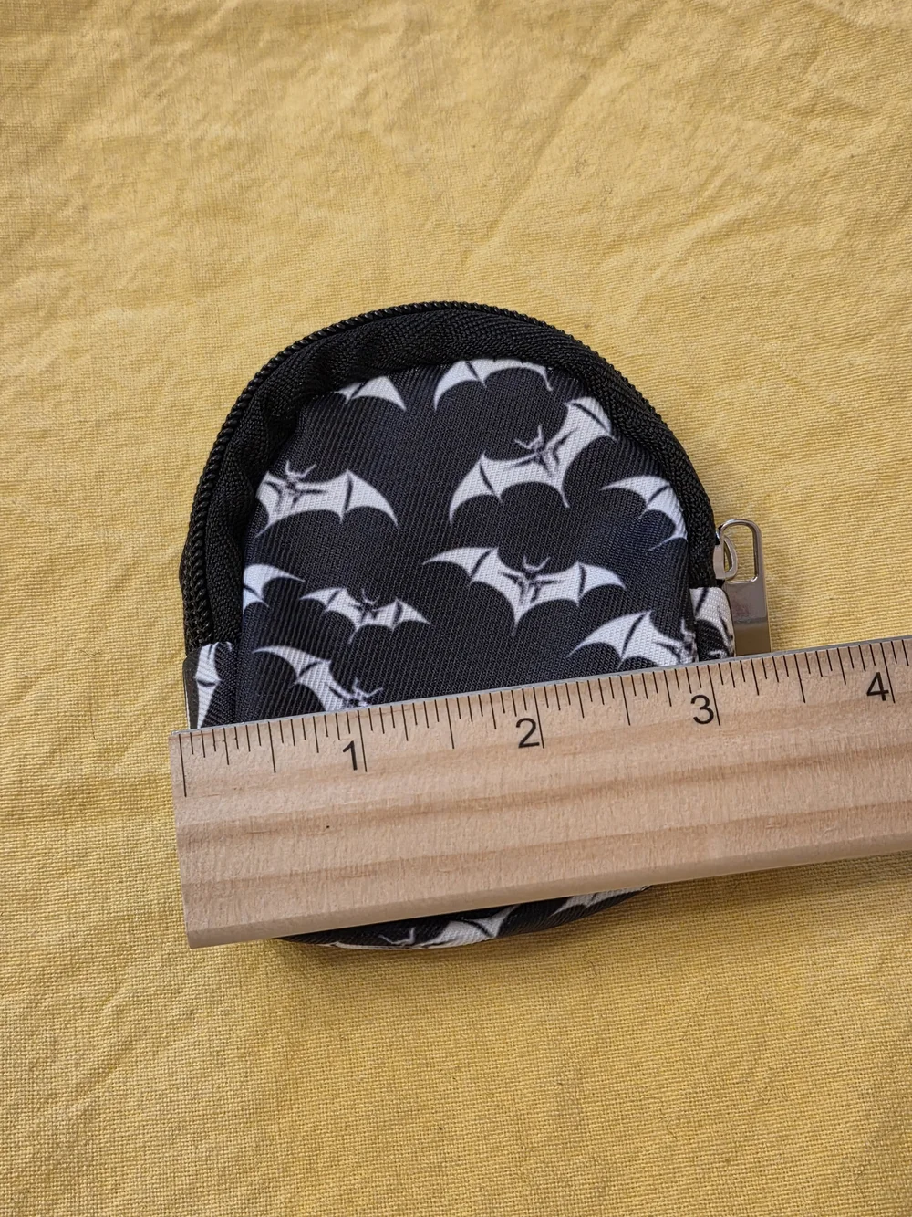 Halloween Black & White Bat Backpack-Shaped Purse Charm/ Keychain/ Change Purse